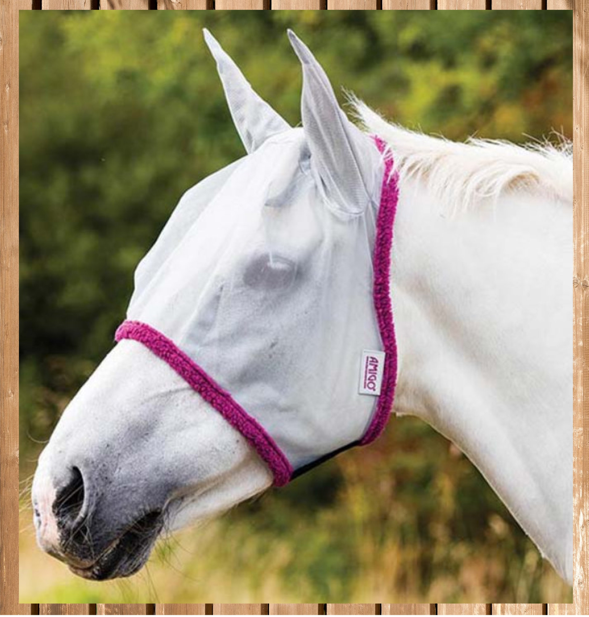 Horseware Fliegenmaske Amigo Fine Mesh, silver-purple